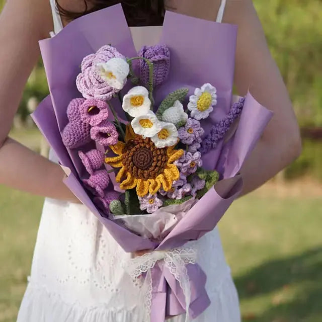 Hand-Woven Home Decorate Fake Flowers Bouquet