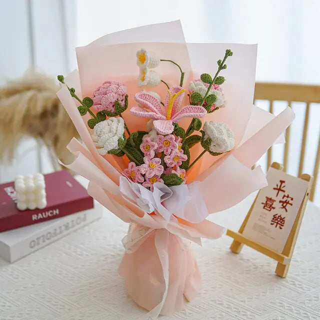 Artificial Knitting Flowers Bouquet